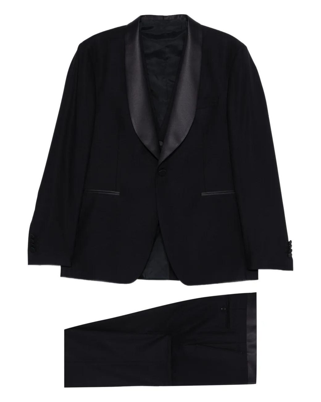 Tagliatore Black Shawl Collar Suit for men