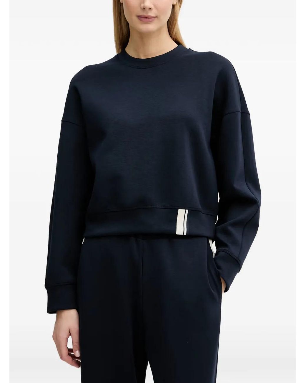 Benetton Blue Sweat À Logo Brodé