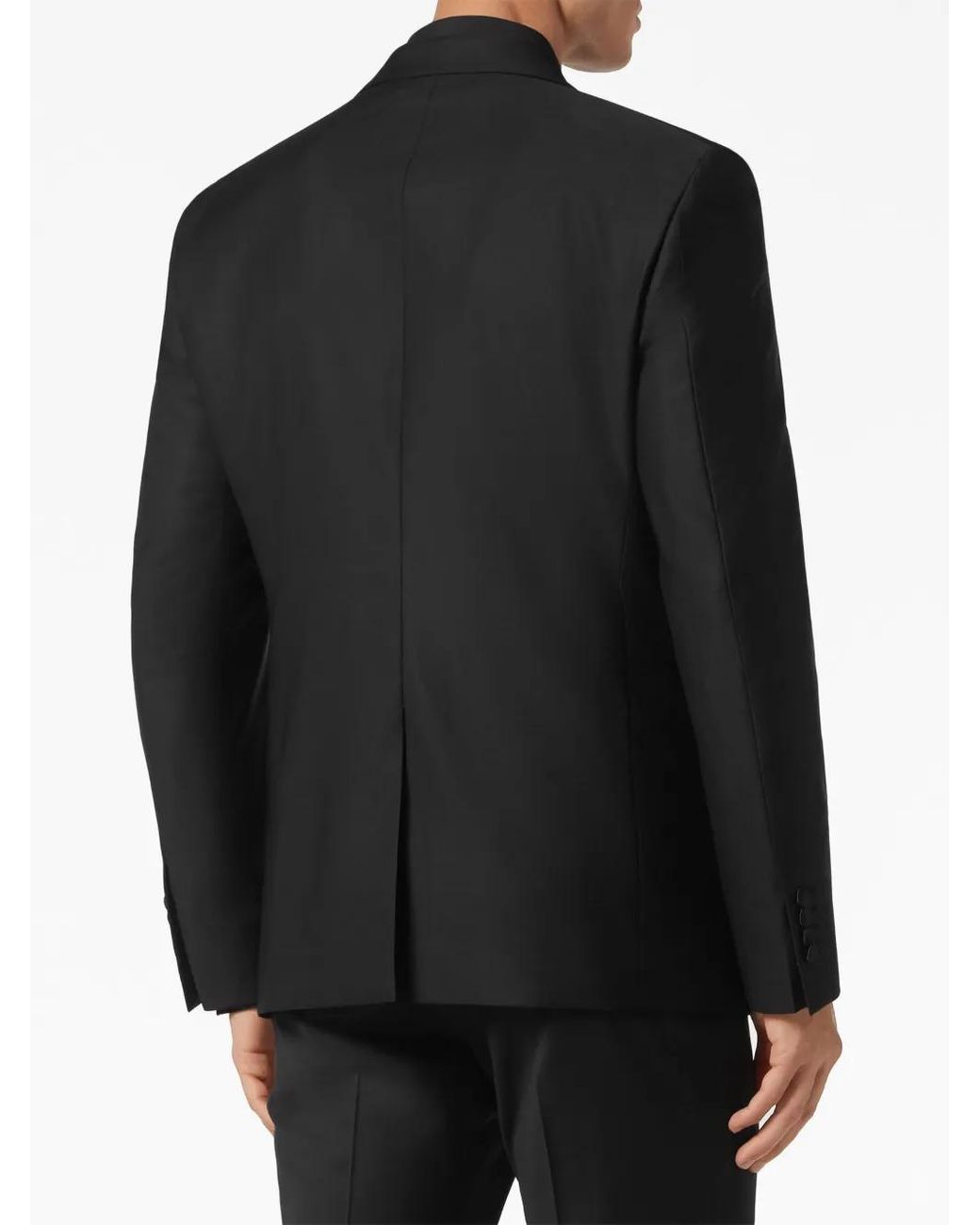 Philipp Plein Black Logo-Plaque Single-Breasted Blazer for men