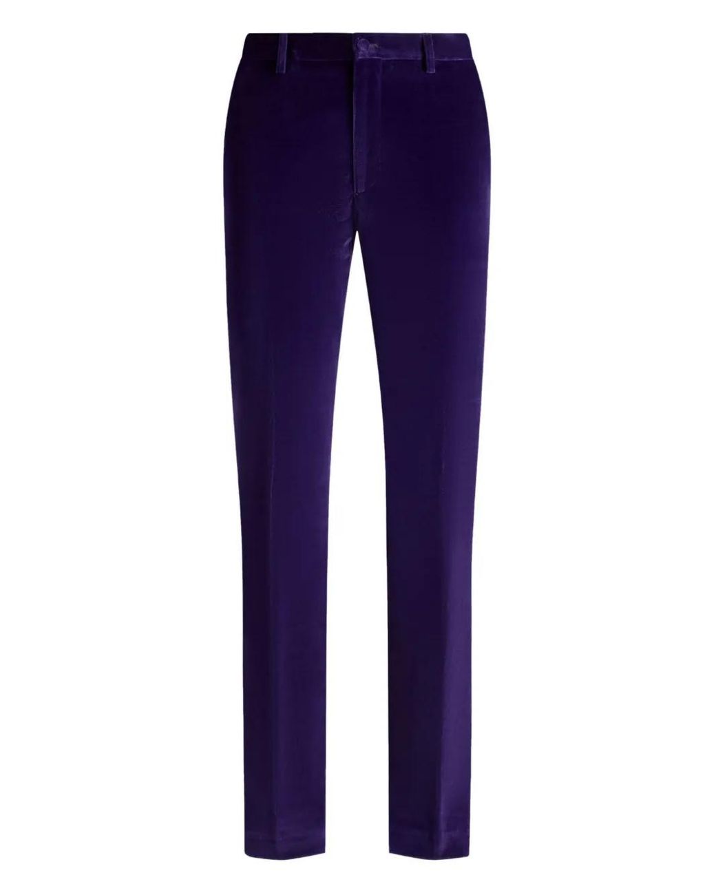 Etro Blue Stretch Velvet Tailored Trousers for men