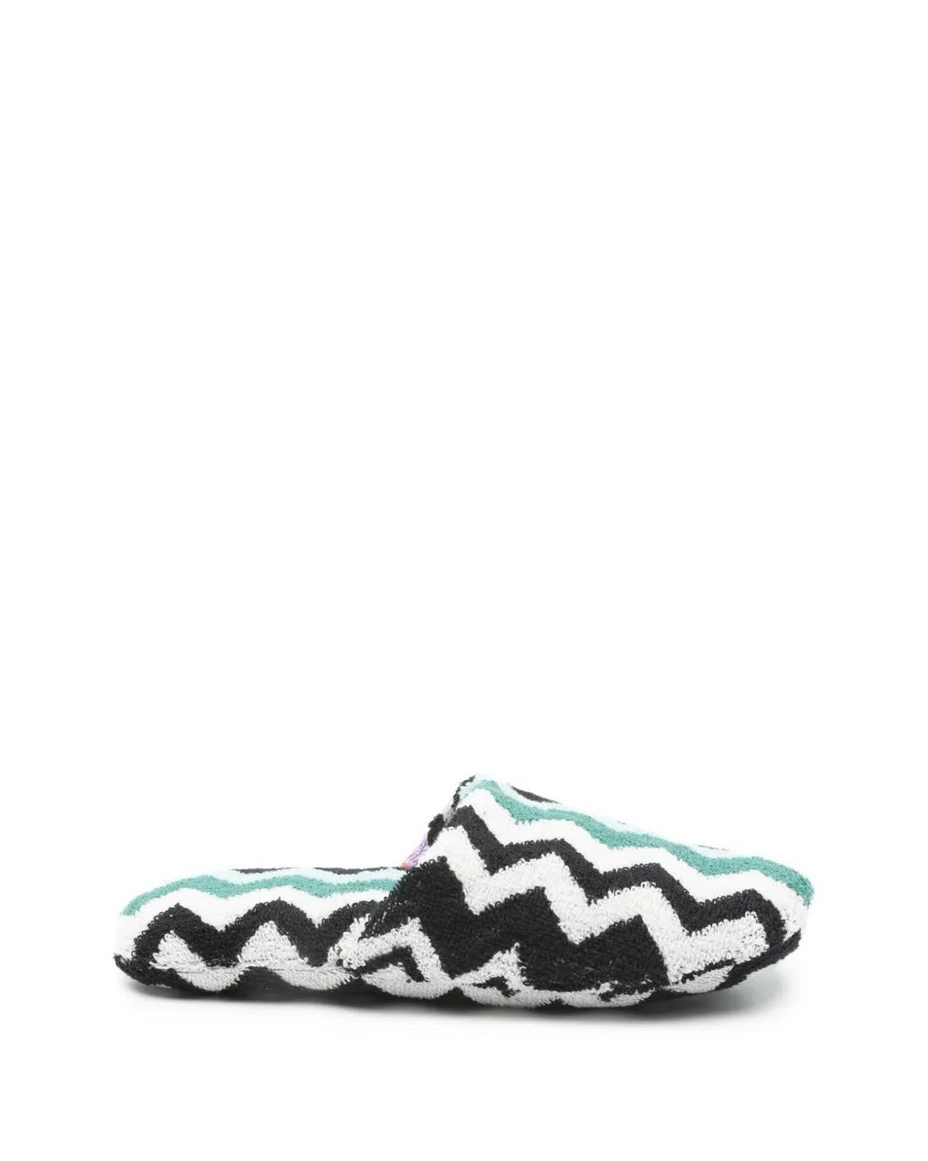 Missoni White Cotton Terry Zig Zag Slippers
