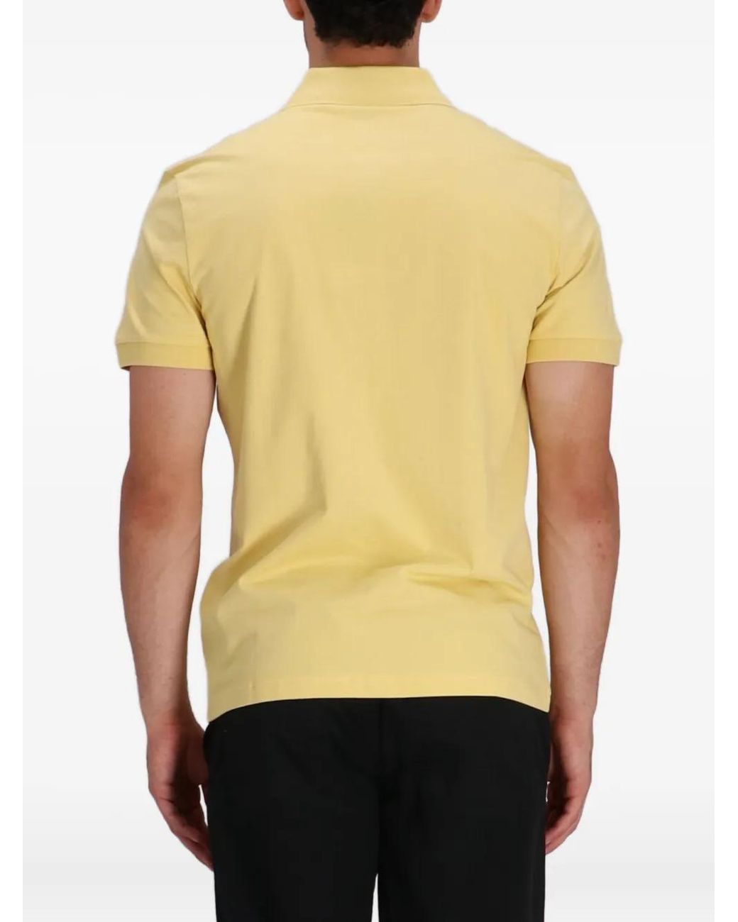 Boss Yellow Logo-Patch Polo Shirt for men