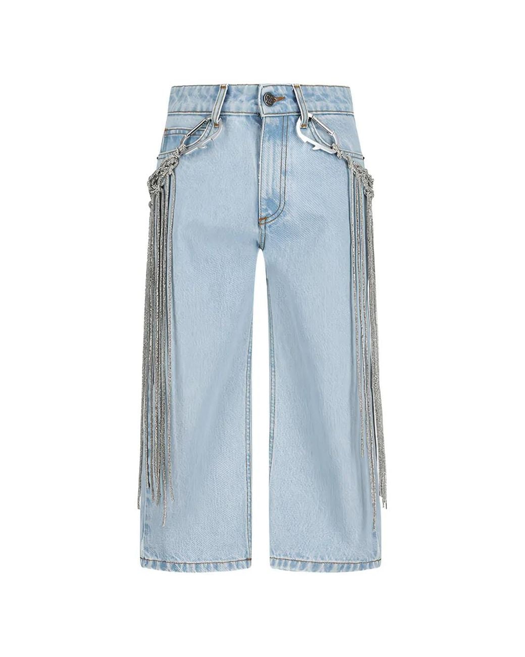 GIUSEPPE DI MORABITO Blue Jean Court À Ceinture Détachable
