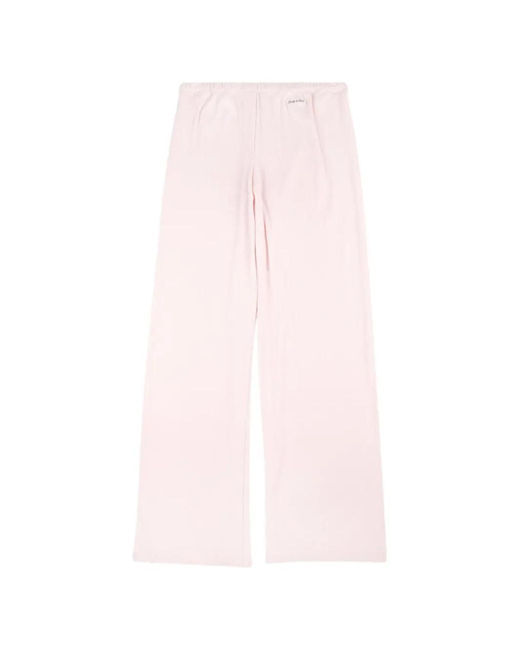 Sporty & Rich Pink Signature Ribbed Logo-Patch Track Pants