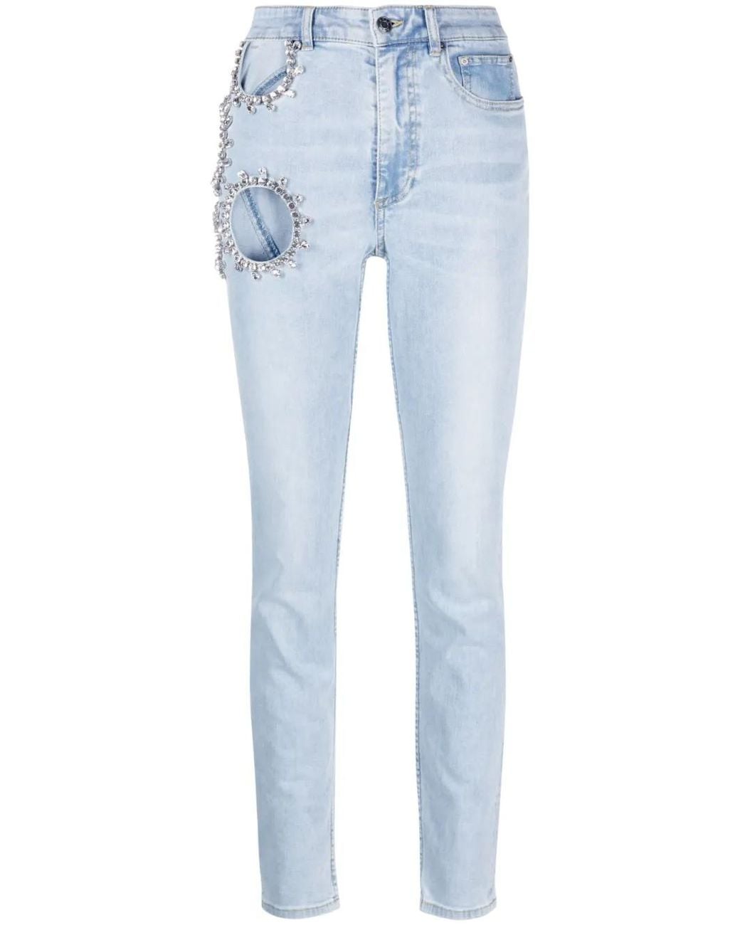 Area Blue Crystal-Embellished Jeans