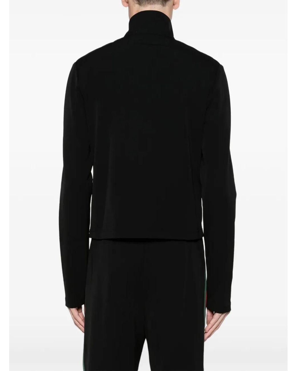 Gucci Black Stretch Nylon Zip Jacket With Web for men