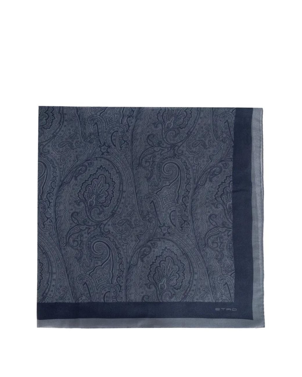 Etro Blue Paisley Print Scarf for men
