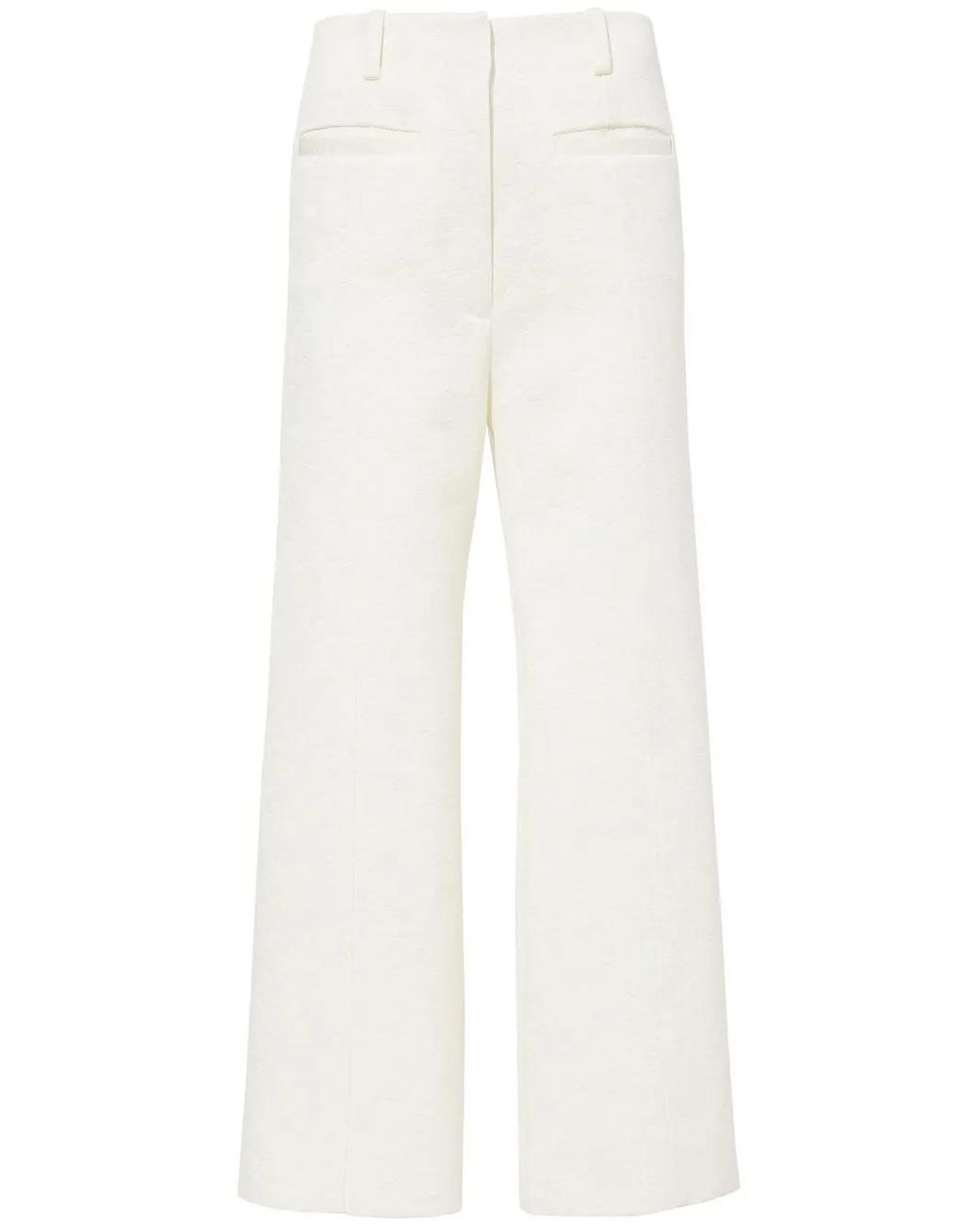 Proenza Schouler White Cotton Wool Jacquard Trousers