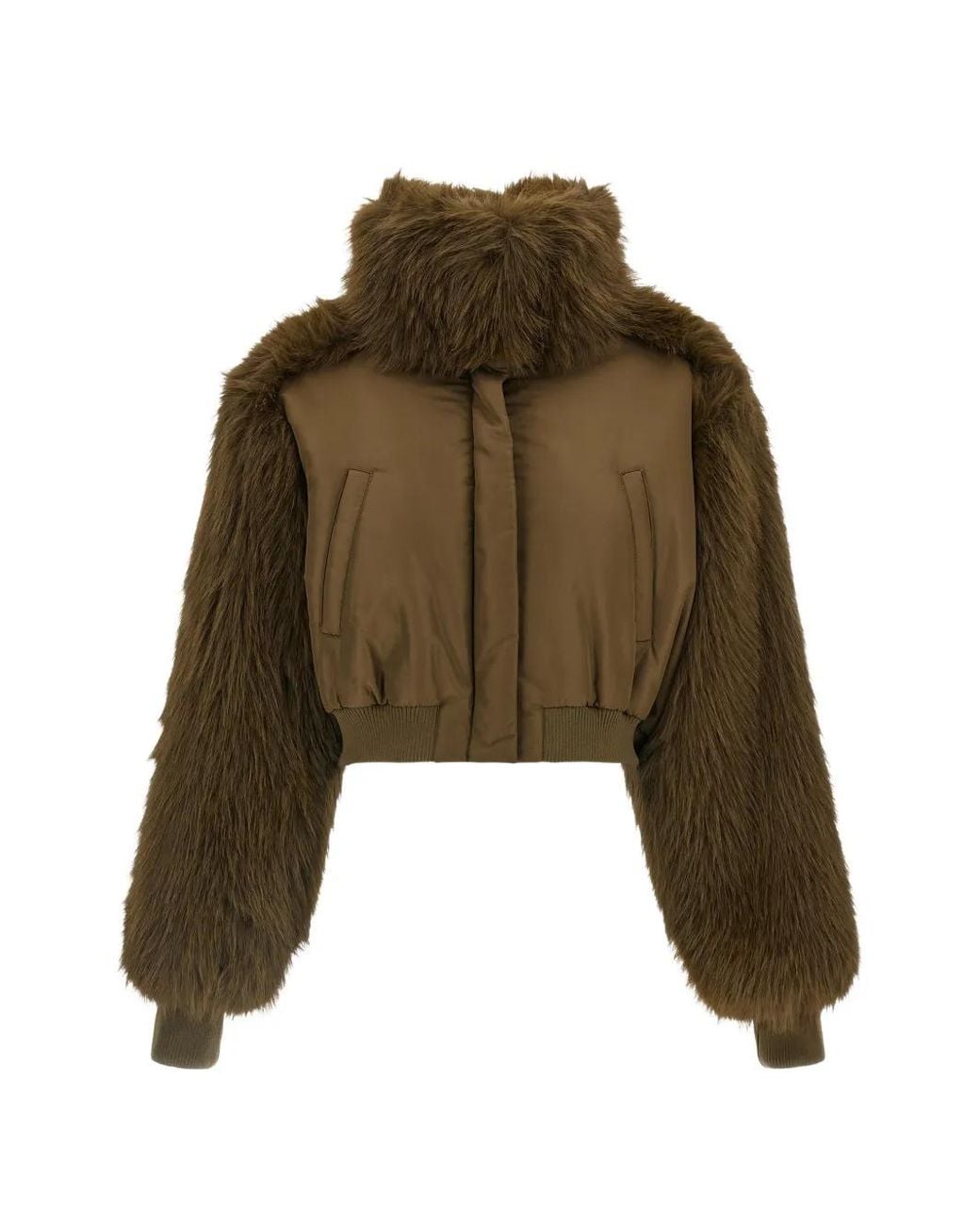 Fabiana Filippi Green Bi-material Short Jacket