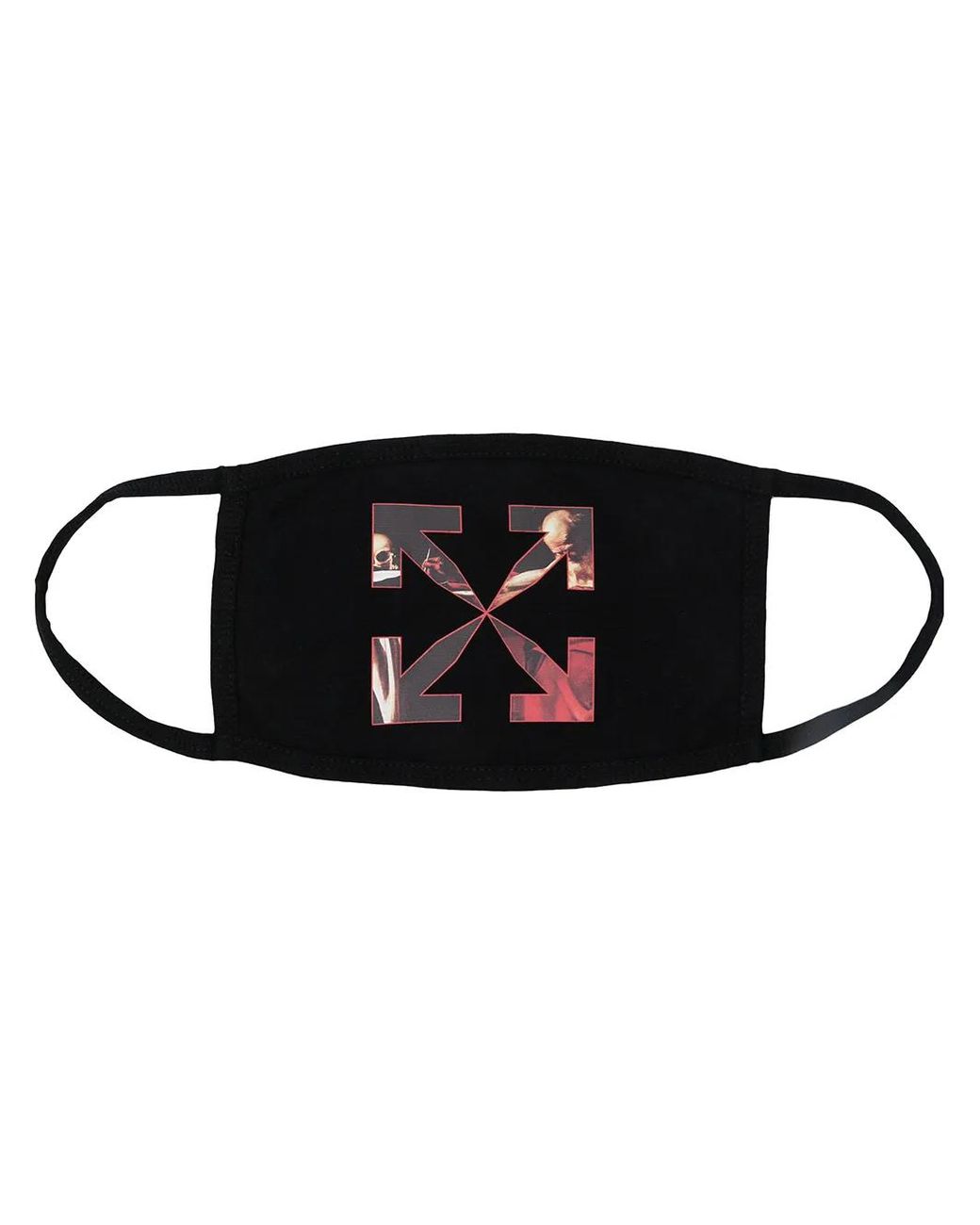 Off-White c/o Virgil Abloh Black Caravaggio Arrow Cotton Face Covering for men