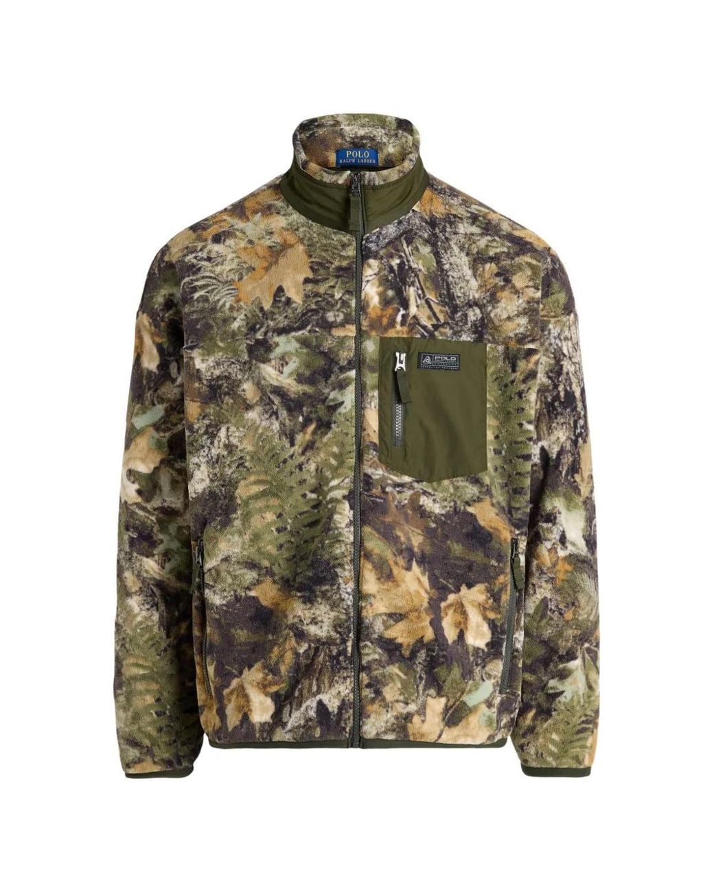 Polo Ralph Lauren Green Relaxed Fit Forest-Print Fleece Jacket for men