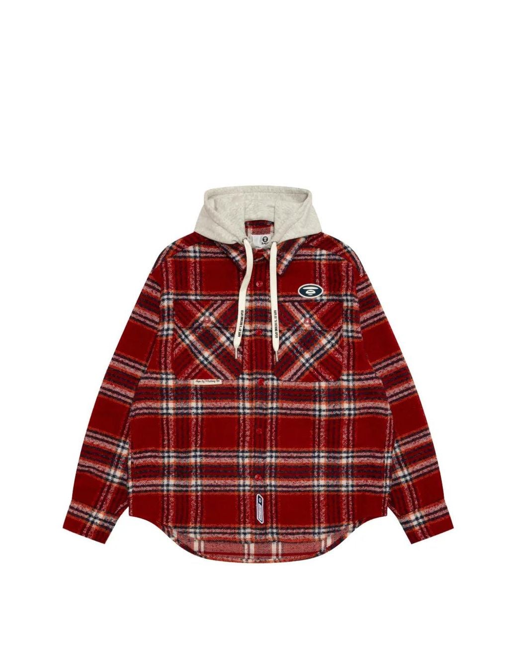 Aape By A Bathing Ape Red Hooded Checked Shirt for men