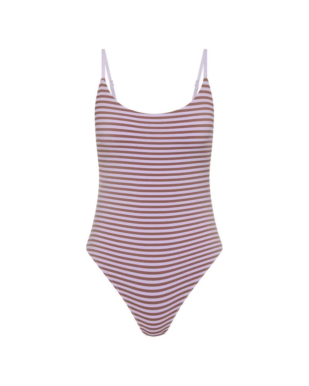 The Upside Purple Miami Flow Horizontal-Stripe Swimsuit