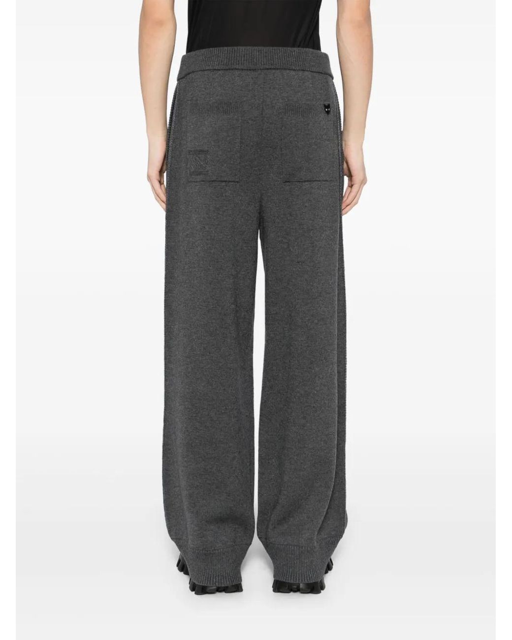 ZZERO BY SONGZIO Gray Panther Wide-Leg Knitted Trousers for men