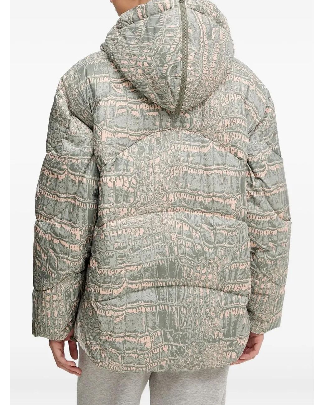 Adidas By Stella McCartney Gray Hooded Patterned Jacket