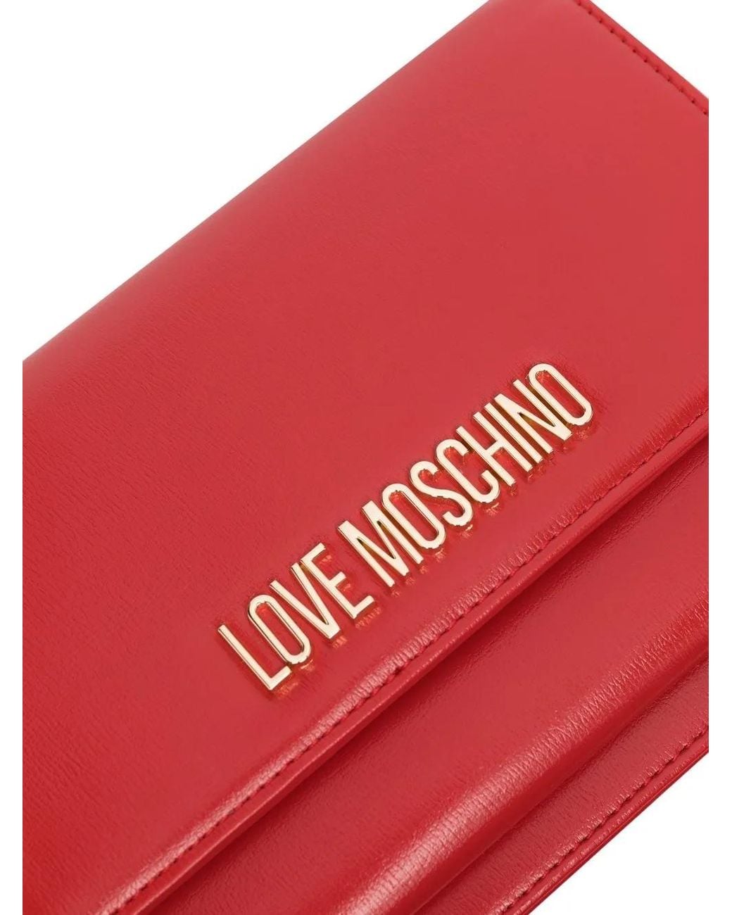 Love Moschino Red Logo-Plaque Satchel Bag