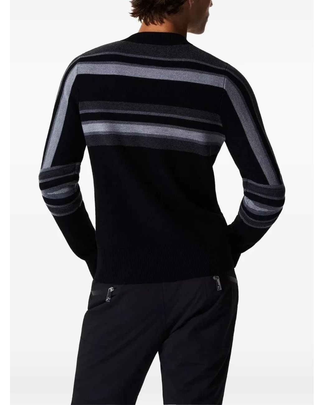 Perfect Moment Black Merino Wool Slalom Sweater for men