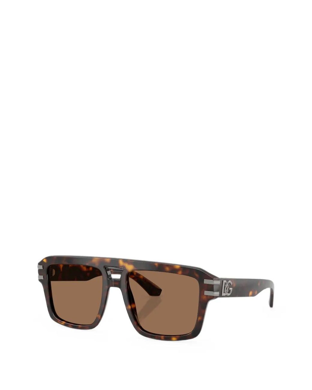 Dolce & Gabbana Brown Tortoiseshell-Effect Pilot Sunglasses for men