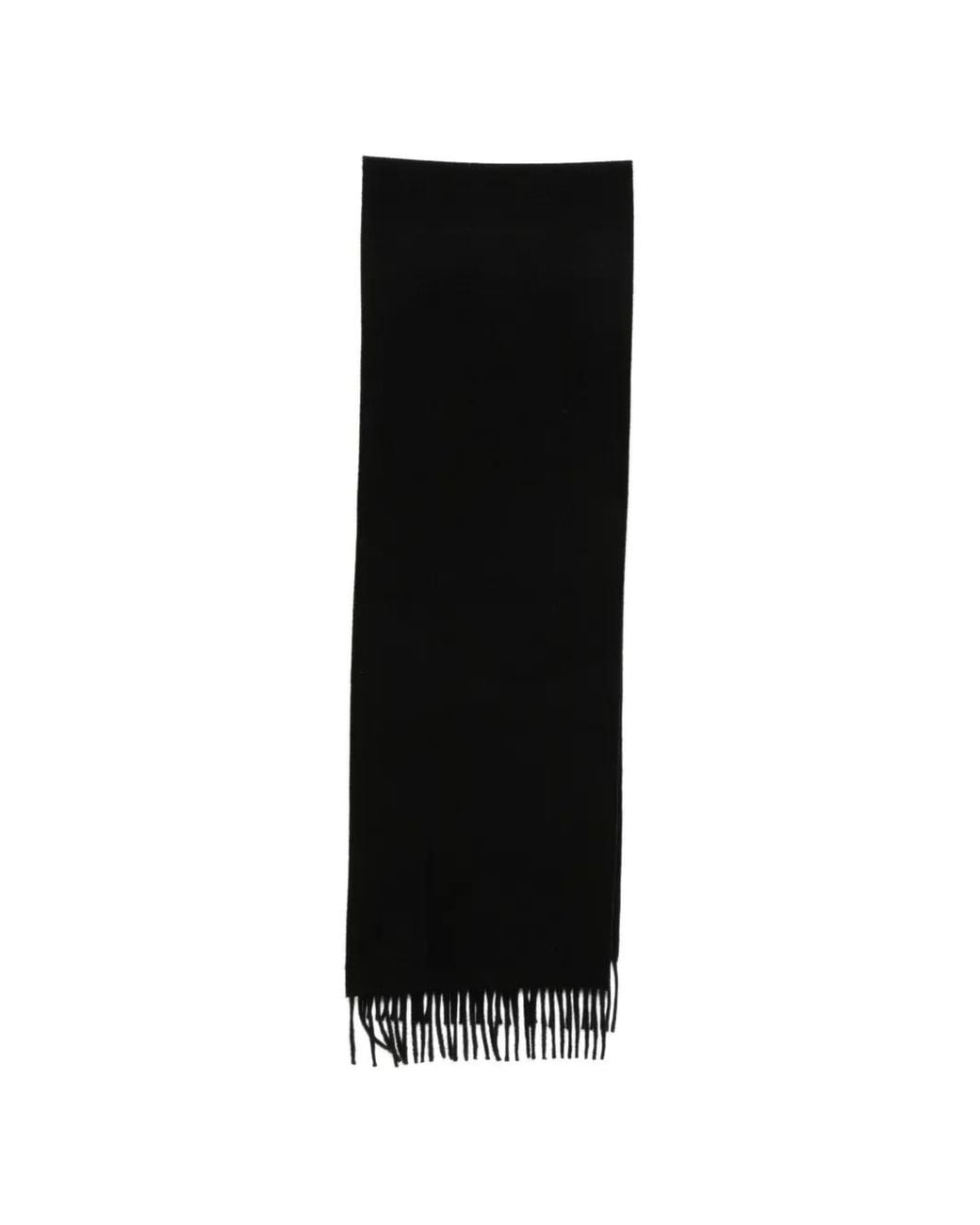 Sandro Black Fringed Wool Scarf for men