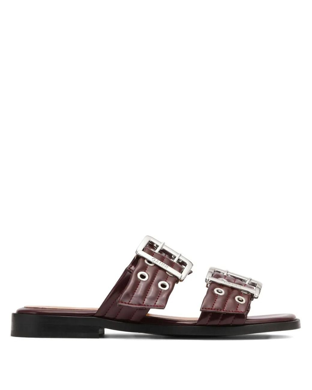 Ganni Red Leather Sandals