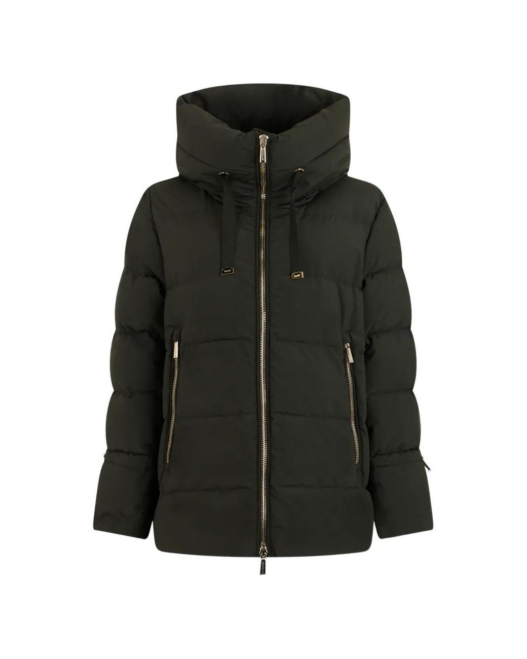 Moorer Black Padded Hooded Jacket for men
