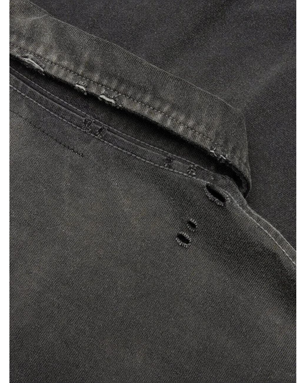 Maison Mihara Yasuhiro Black Sun Faded L/S Polo Shirt for men