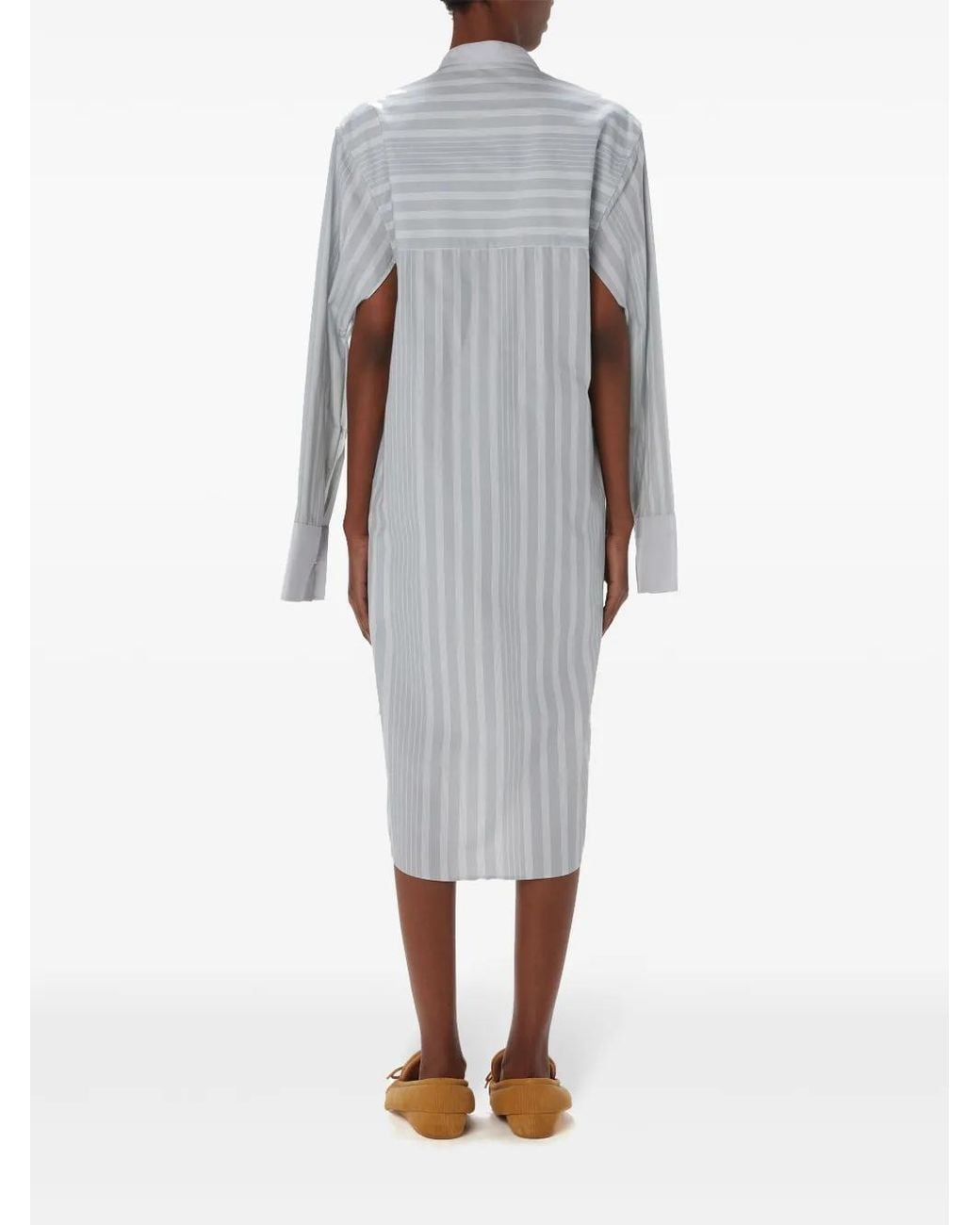 J.W. Anderson Gray Belted Tuxedo Shirtdress