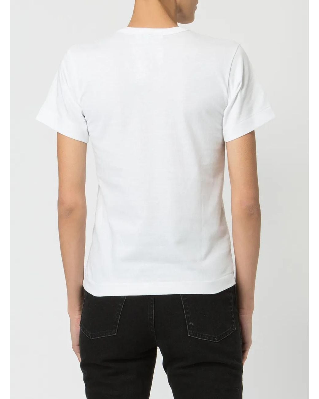COMME DES GARÇONS PLAY White Heart Print T-Shirt