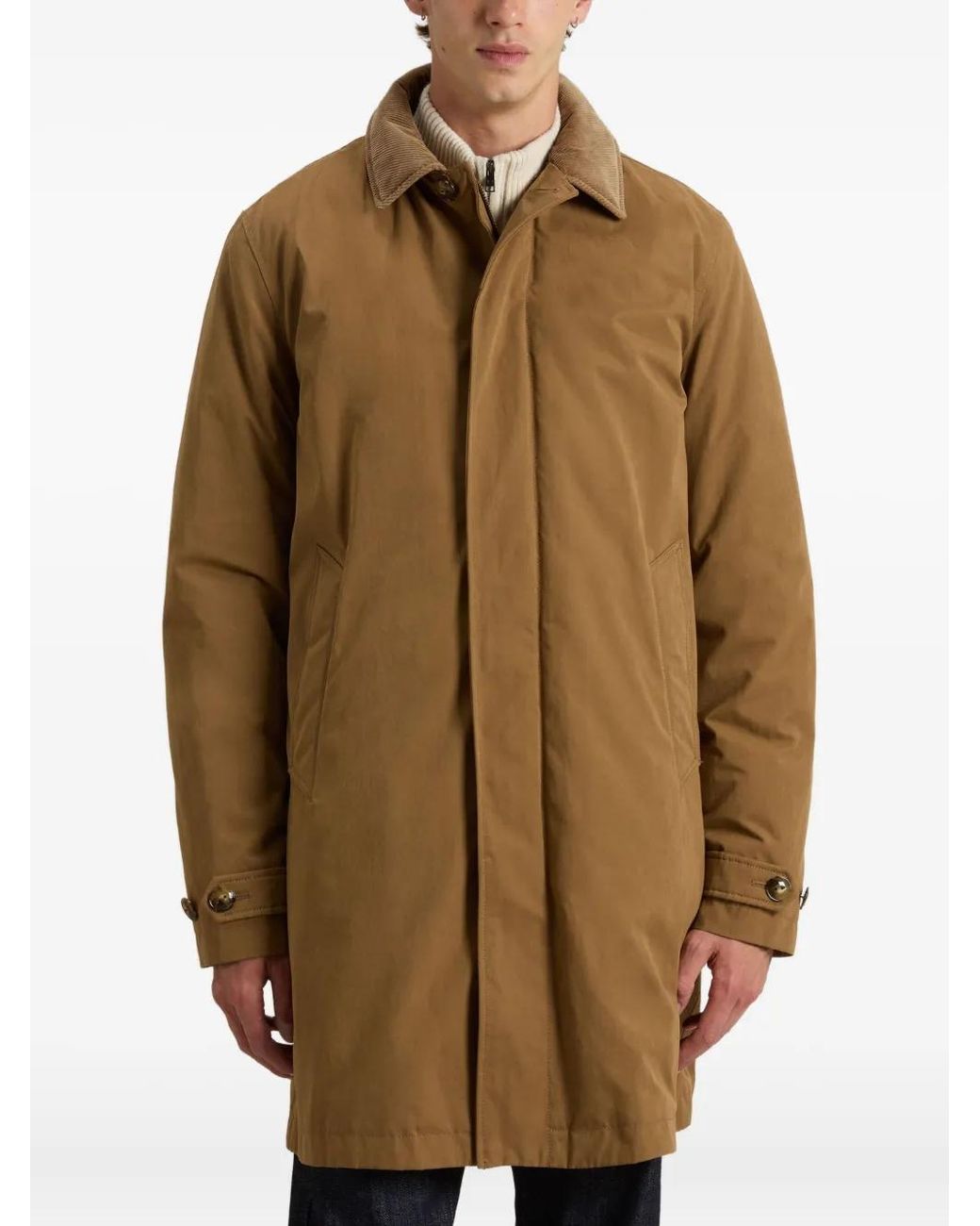 Woolrich Natural Long-Sleeve Padded Coat for men
