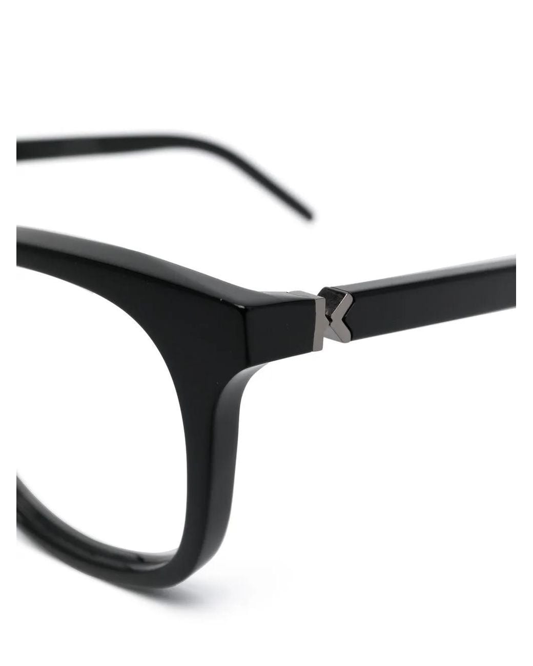 KENZO Black Logo-Hinge Rounded Glasses