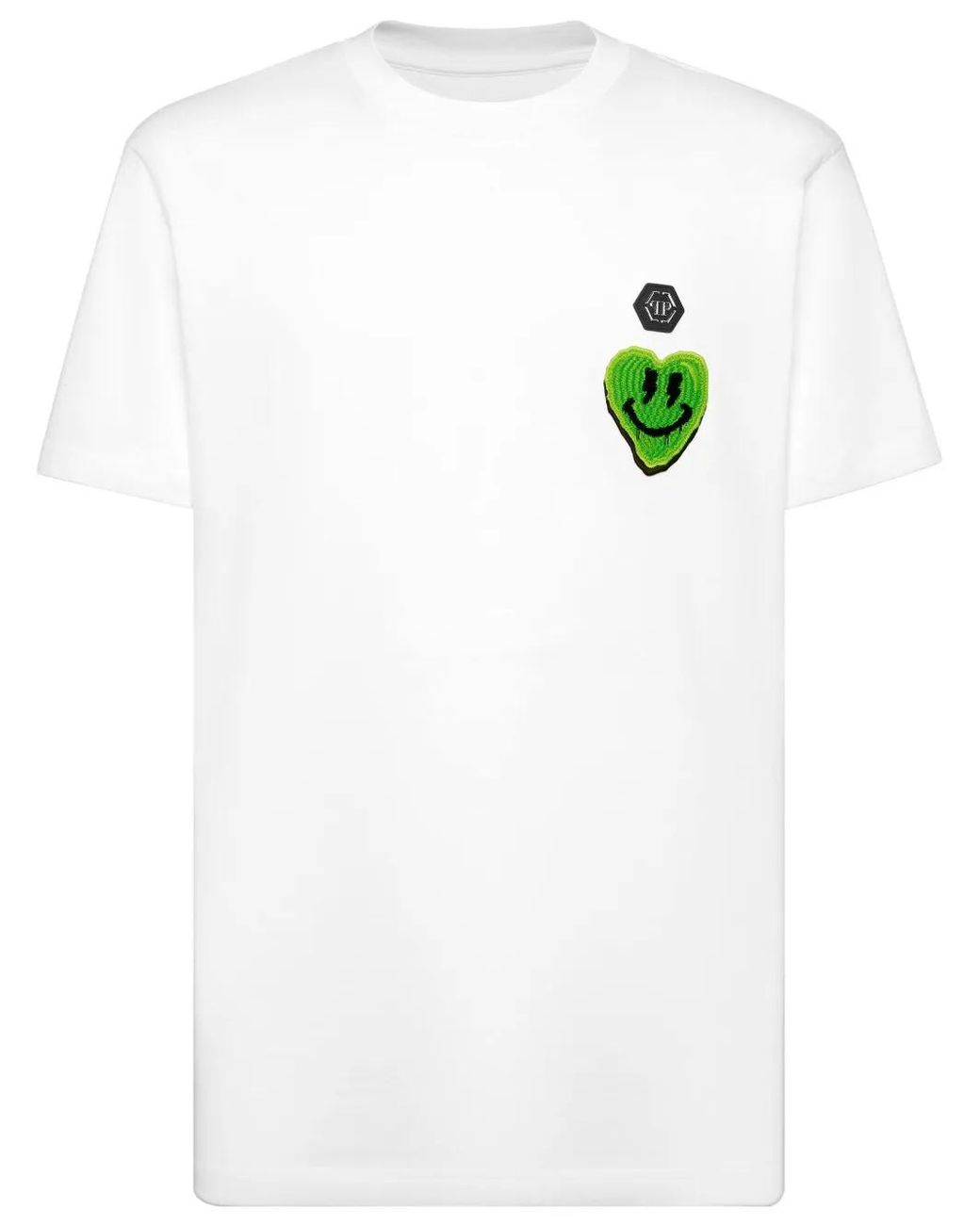 Philipp Plein White Smile-Print Cotton T-Shirt for men