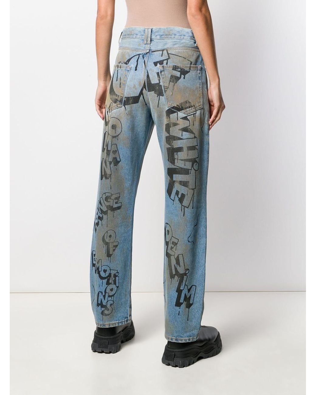 Virgil Abloh Denim Graffiti Print 