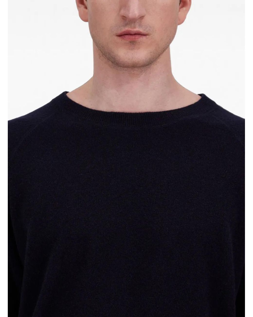 Herno Blue Fine-Knit Cashmere Sweater for men