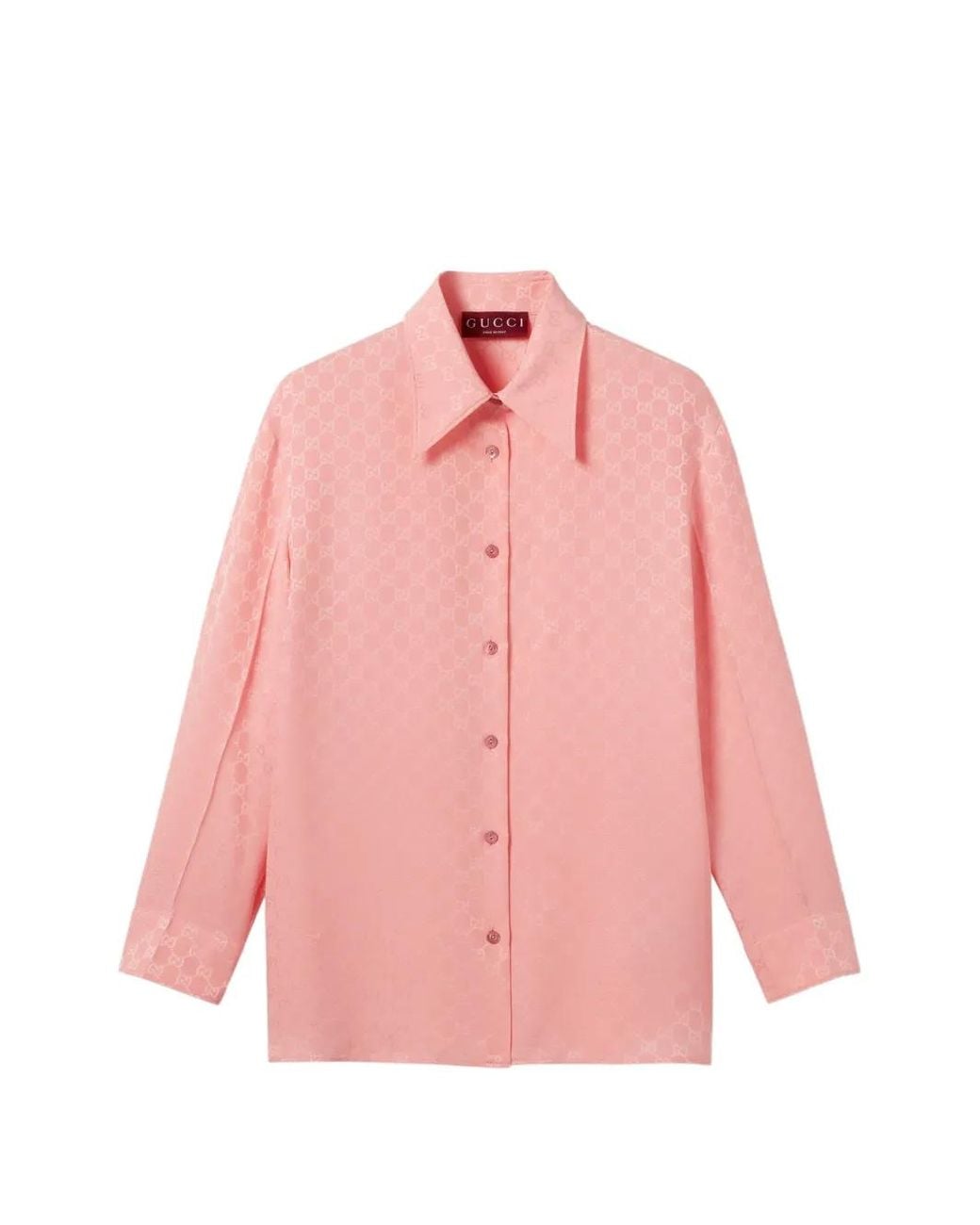 Gucci Pink Button Long-Sleeve Shirt