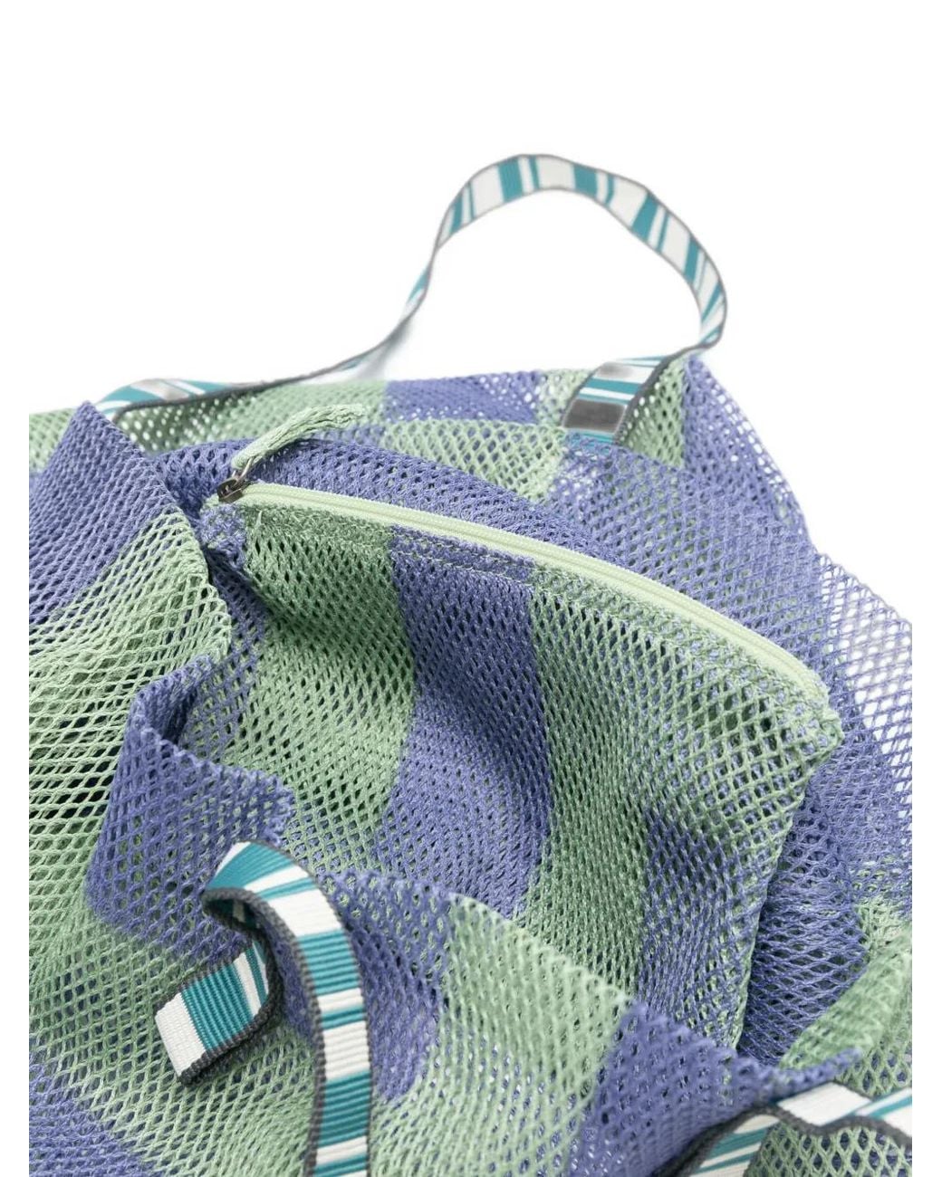 Epice Blue Geometric-Print Mesh Shoulder Bag