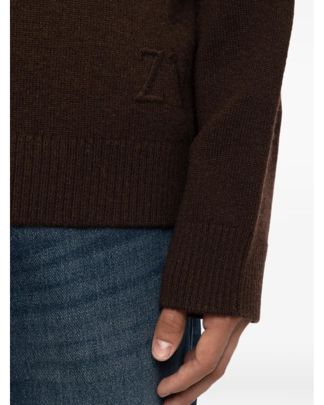 Zadig & Voltaire Brown Nalmo Jumper 100% Merino Wool for men