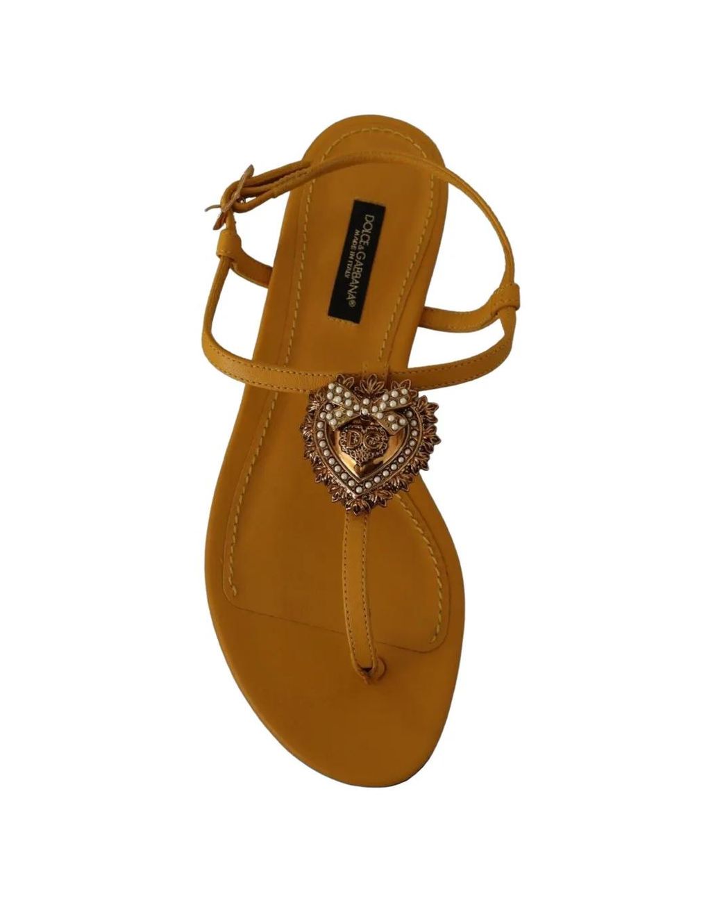 Dolce & Gabbana Metallic Devotion Embellished Leather Sandals