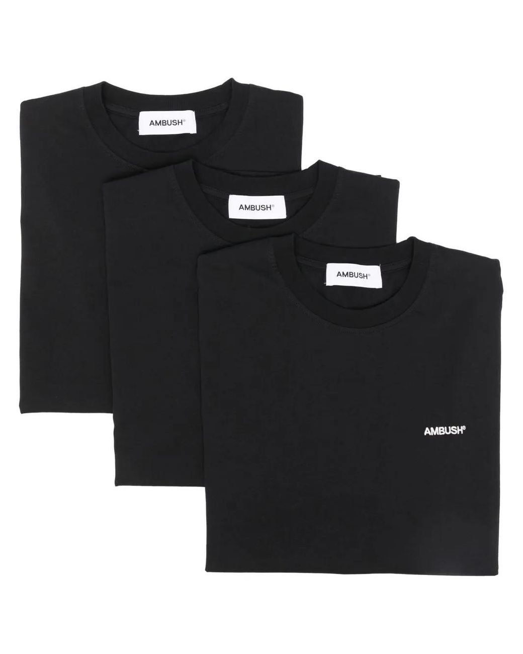 Ambush Black Logo-Print Short-Sleeve T-Shirt