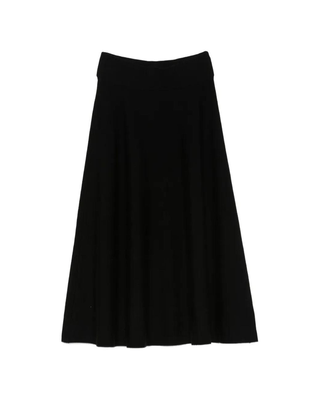 Le Petite Pulle Black Ribbed-Knit Midi Skirt