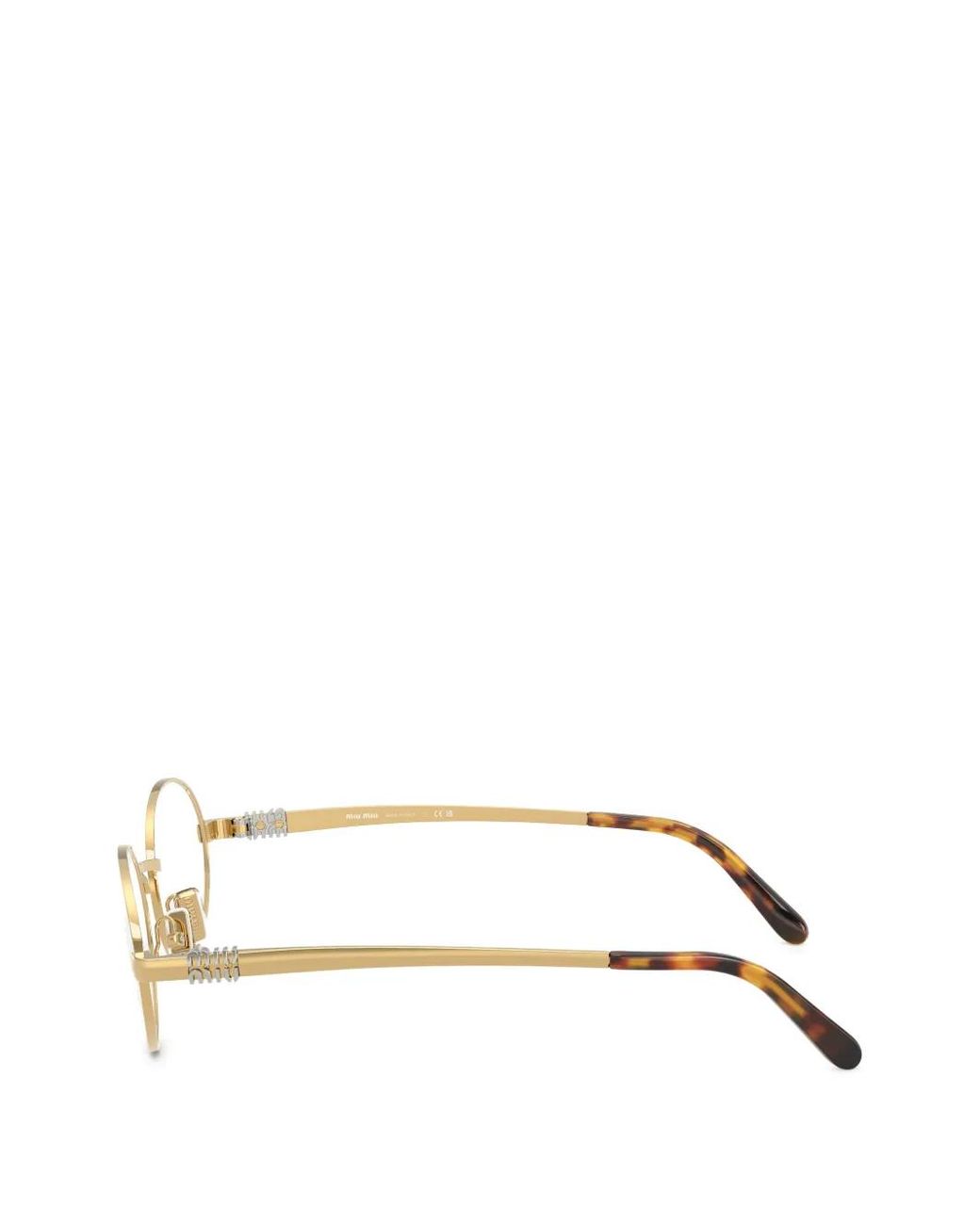 Miu Miu White Round-Frame Glasses for men