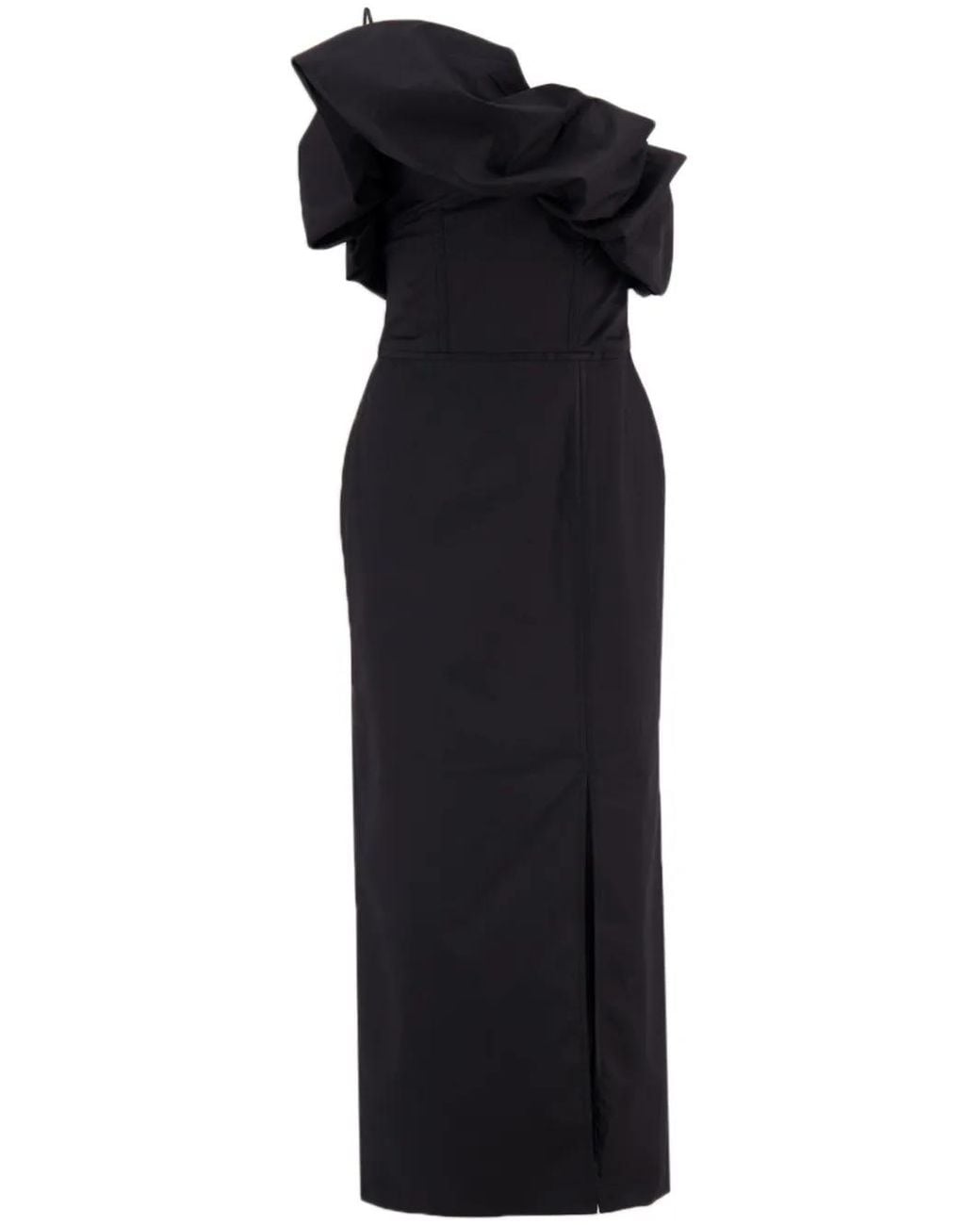 Johanna Ortiz Black Noche Habanera Maxi Dress