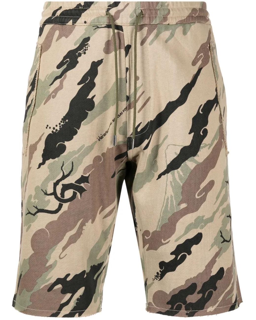 Maharishi Natural Bonsai Forest-Print Cotton Shorts for men