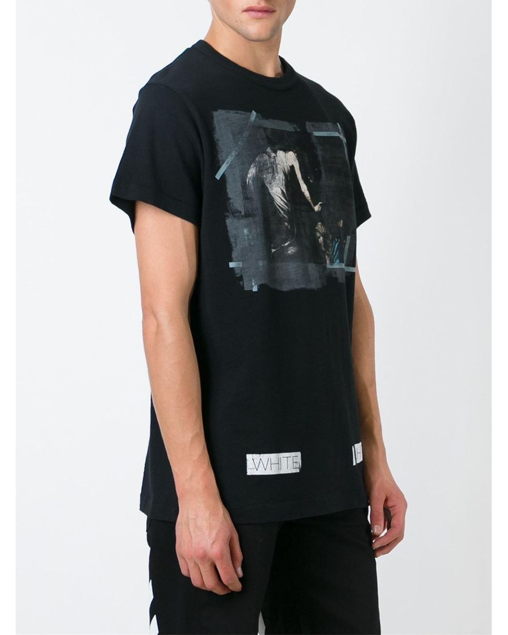 Off-White c/o Virgil Abloh Cotton Faded Painting T-shirt in Black for Men |  Lyst