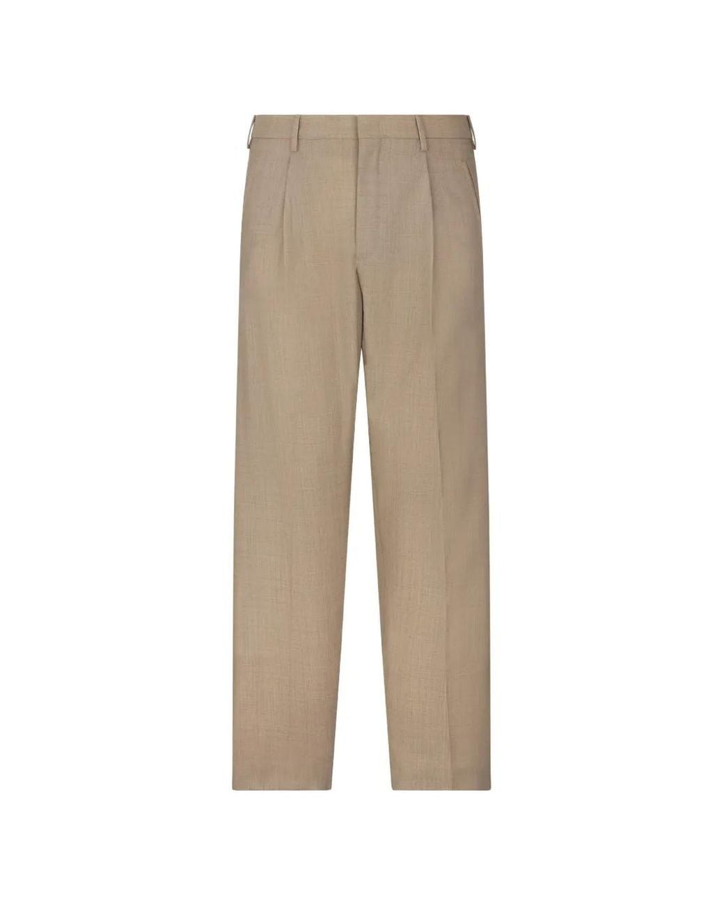 Slowear Natural Pleated Virgin-Wool Tailored Trousers for men