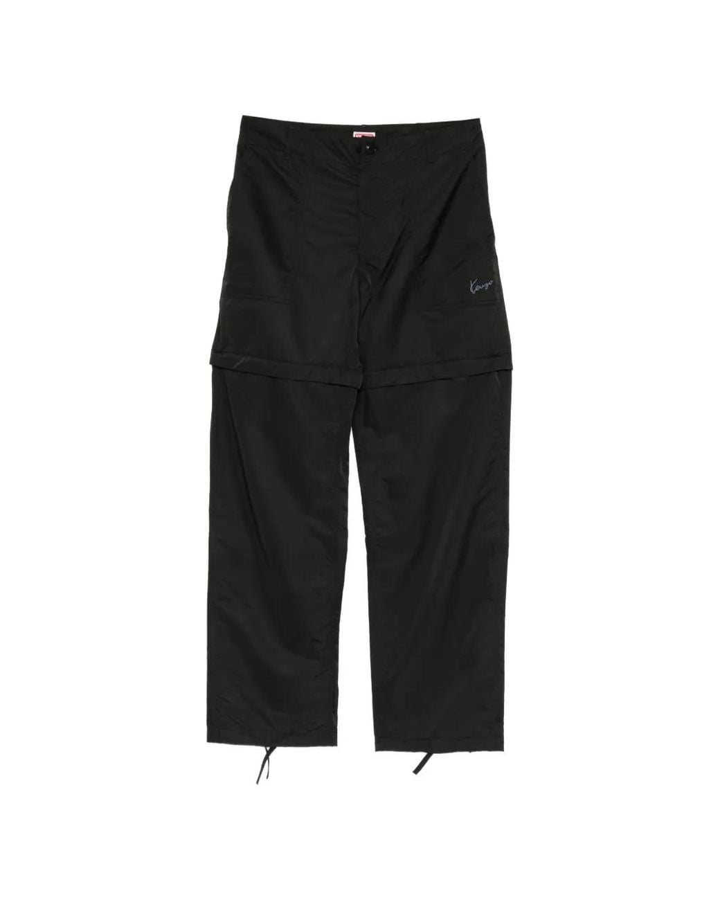 KENZO Black Detachable-Panel Cargo Pants for men