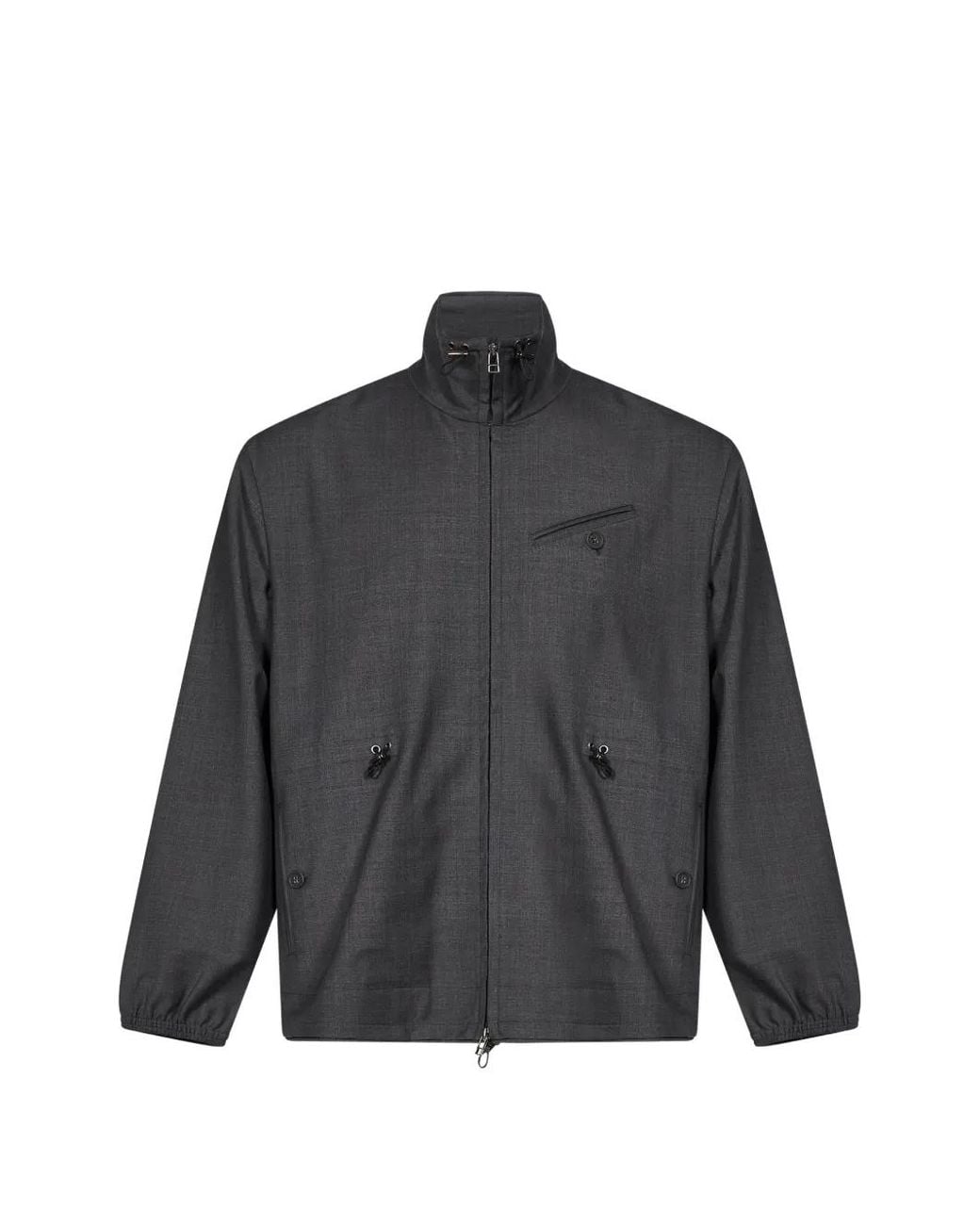_J.L - A.L_ Gray Barbette Drawstring-Waist Zip-Up Jacket for men