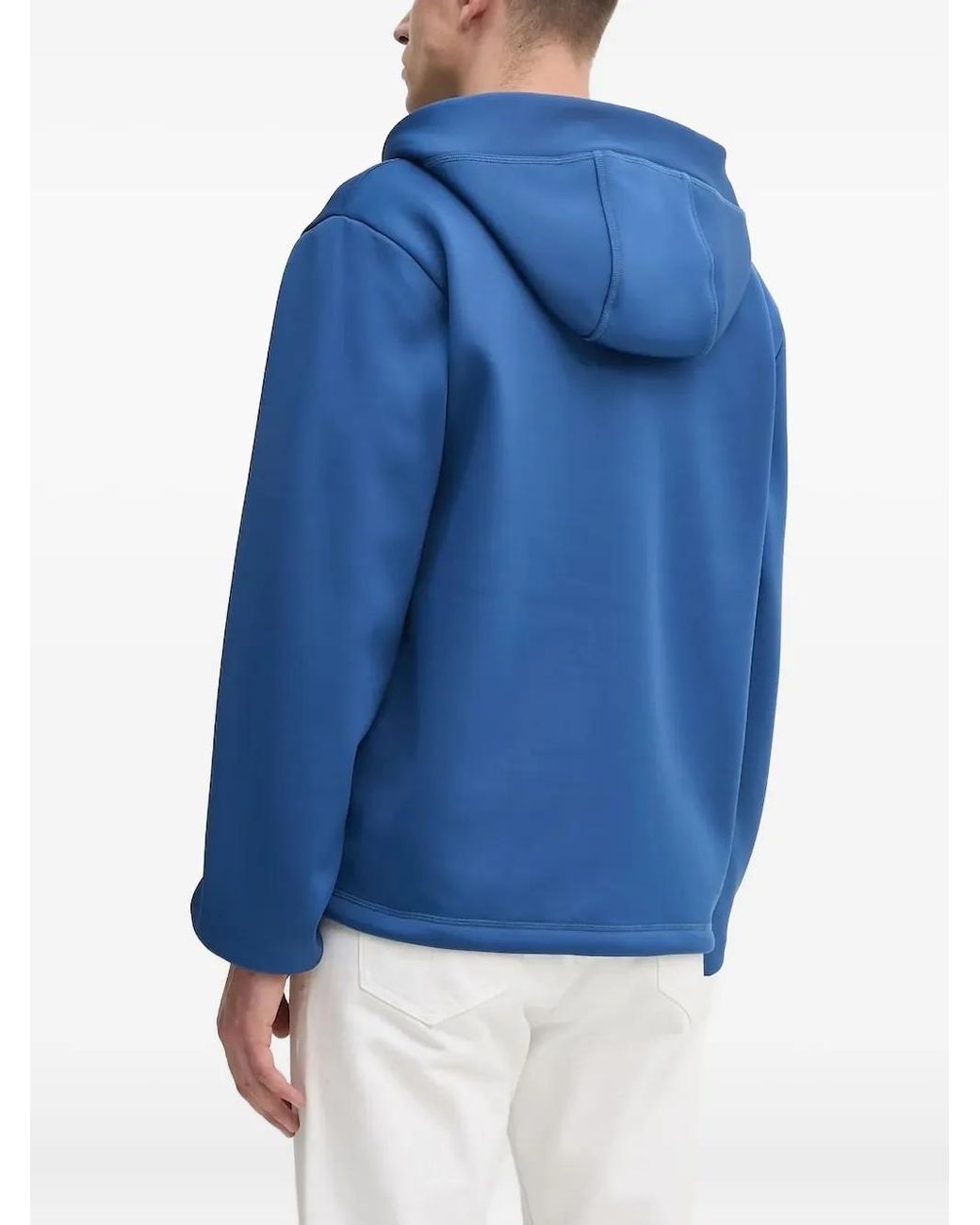 Rains Blue Full-Zip Long-Sleeve Hoodie