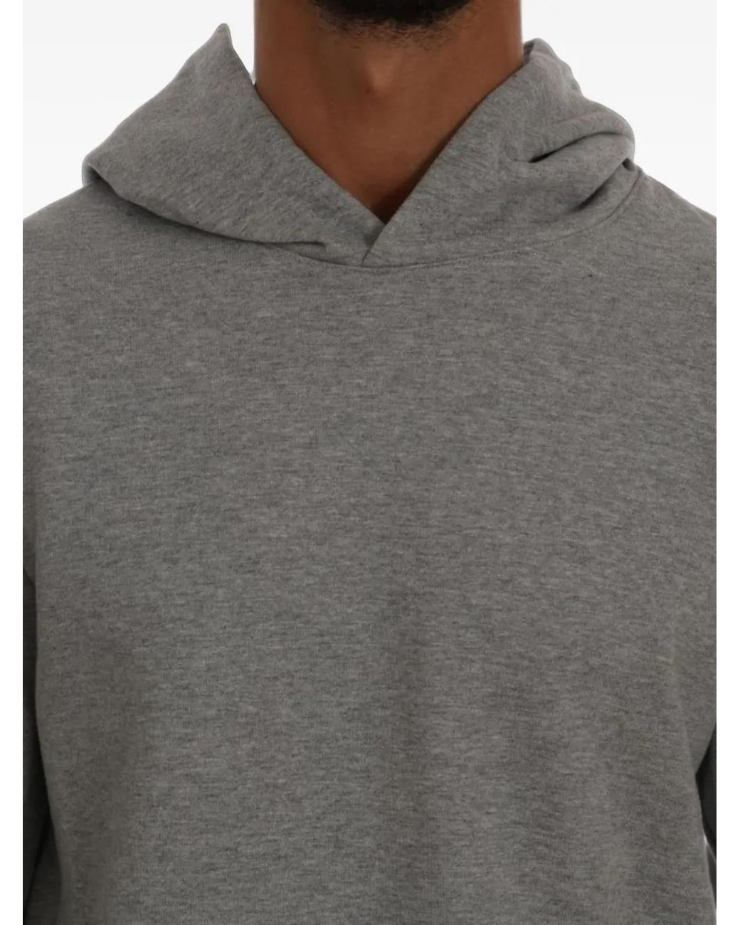 Daniele Alessandrini Gray Kangaroo-Pocket Logo-Plaque Hoodie for men