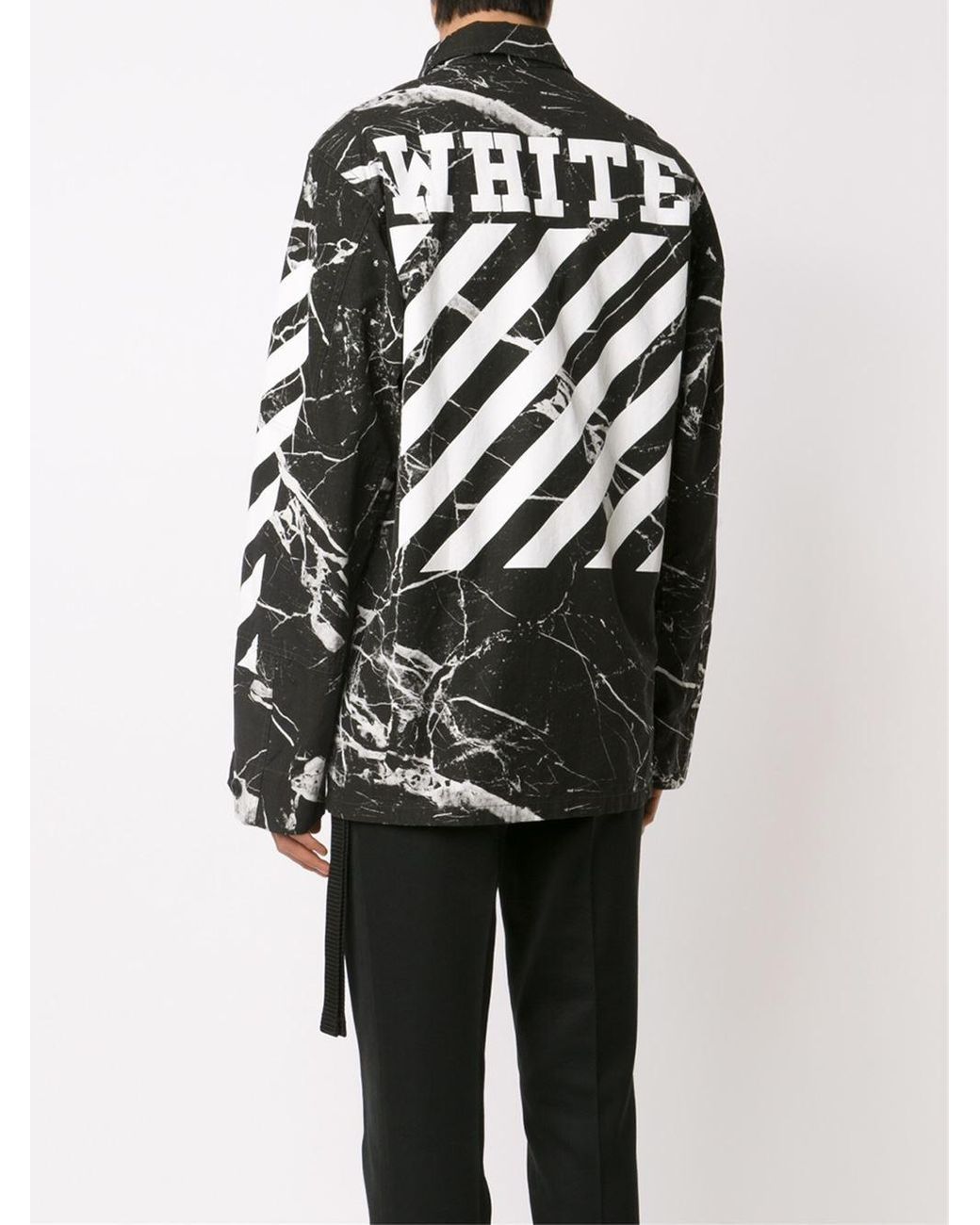 Off-White c/o Virgil Abloh Marble Print Jacket Black for Men Lyst