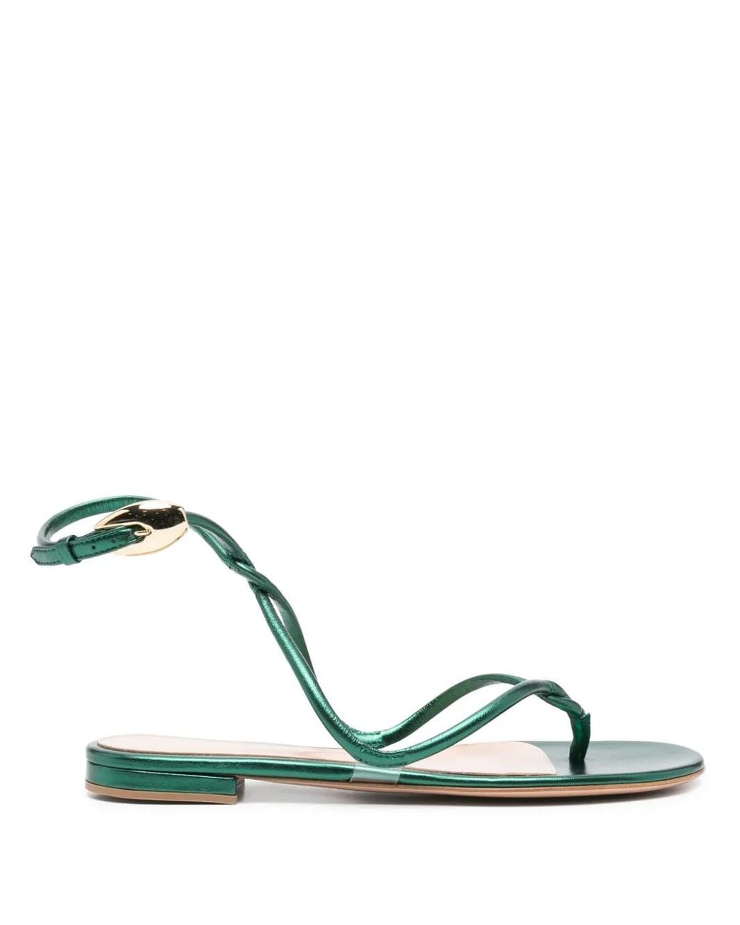 Gianvito Rossi Green Mamba Flat Sandals